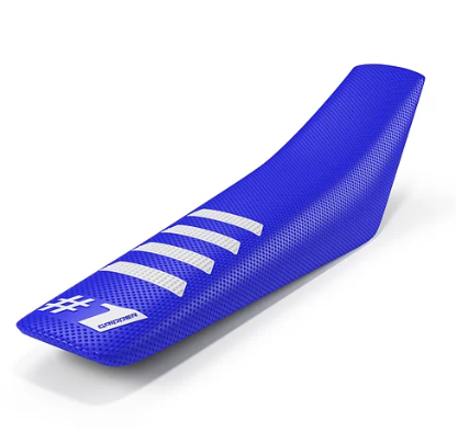One Gripper Seat Cover - RIBBED Blue/White