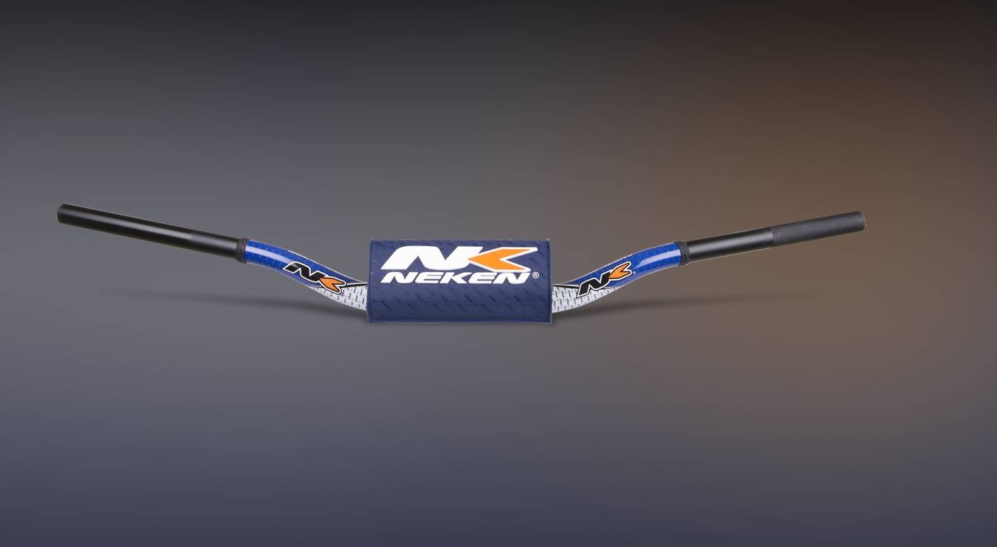 Neken Handlebar, white-blue, pad blue