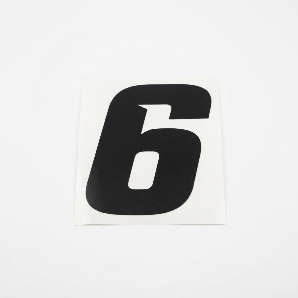 Racecraft Number 6 Black Sticker 20cm