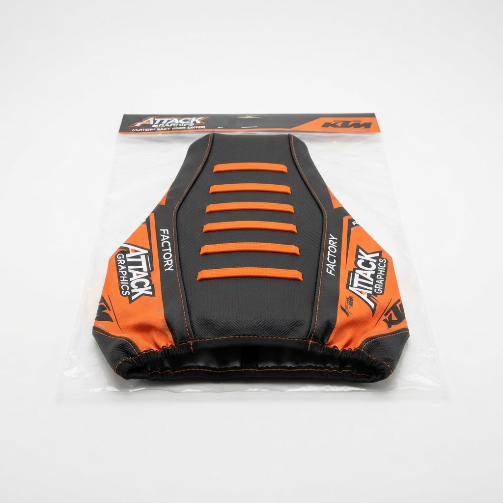 Attack Graphics Factory Seat Cover Black/Orange Ktm 2024 up