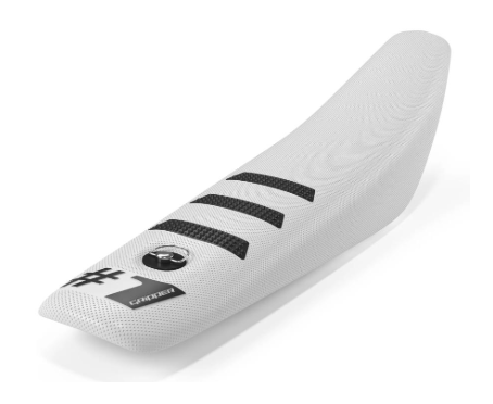 50 - 65 cc LIGHT RIB MINI Seat Cover - White/Black